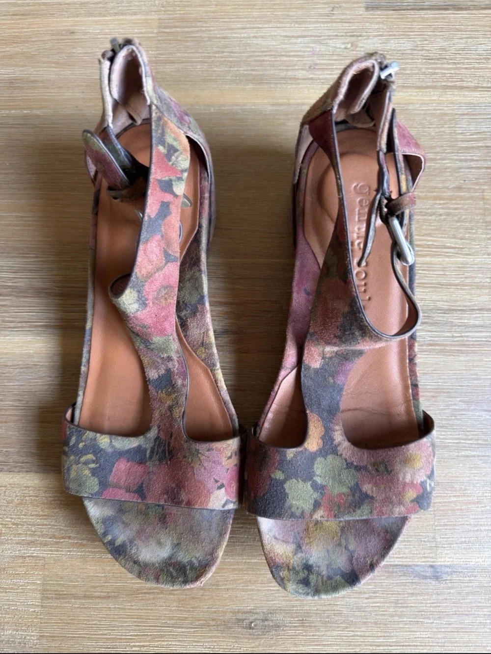 Gentle Souls by Kenneth Cole Gisele Floral Print Wedge Comfort Sandals